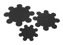 Geo Pan & Dish Protector 3pcs Set Black