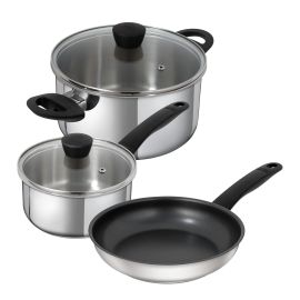 Classic Induction cookware set 3pc, saucepan, casserole, non-stick frying pan