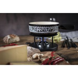 Fondue pot induction cast iron Swiss National Day 20cm