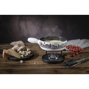 Cheese fondue set induction Alpine Meadow 23cm