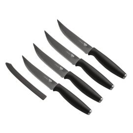 Colori® Titanium Steak Knife 4pc Set Black