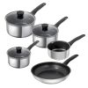 Classic Induction cookware set 5pc non-stick saucepan, frying pan & milk pan