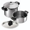 Duromatic Inox Pressure Cooker Set Side Grips 2.5 & 6L / 24cm